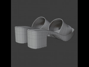 rubber slide sandal Modelo 3D