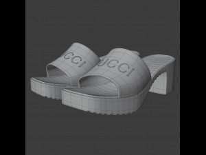 rubber slide sandal Modelo 3D