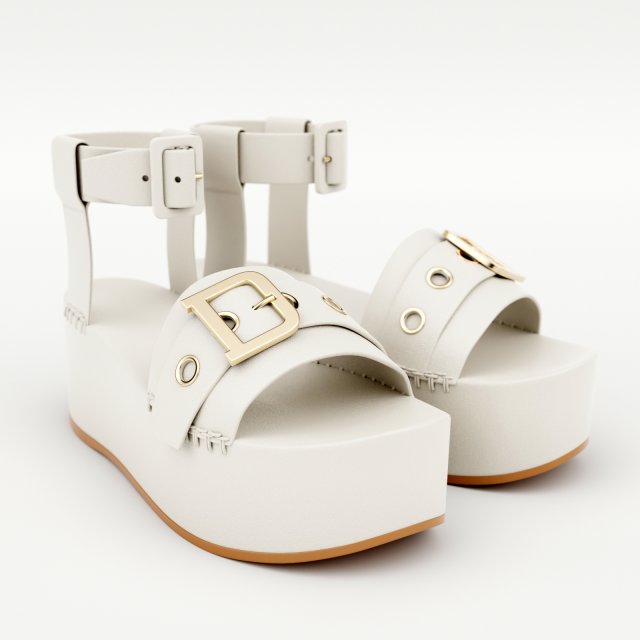 wedge sandal Model 3D .c4d .max .obj .3ds .fbx .stl .blend 