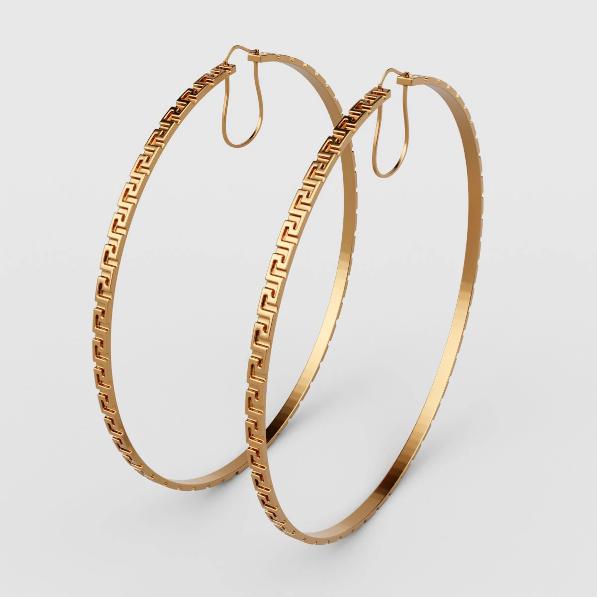greca hoop earrings 3D Model .c4d .max .obj .3ds .fbx .stl .blend 