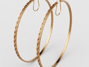 greca hoop earrings 3D Model