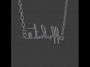 off-white logo necklace 3D Model