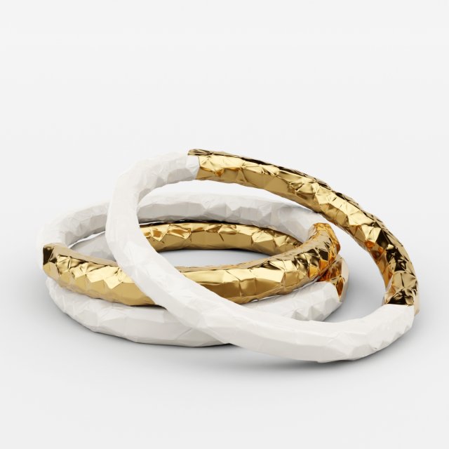 enamel and gold plated bangle Modelo 3D .c4d .max .obj .3ds .fbx .stl .blend 