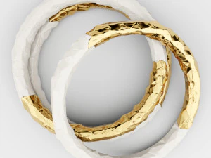 enamel and gold plated bangle 3D Model