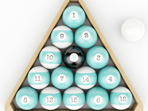 wood pool triangle and ball set Modèle 3D