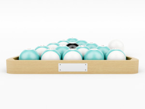 wood pool triangle and ball set Modelo 3D