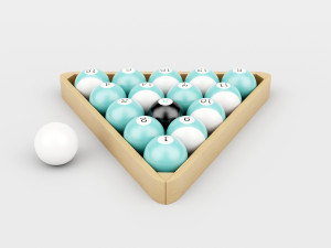 wood pool triangle and ball set Modelo 3D