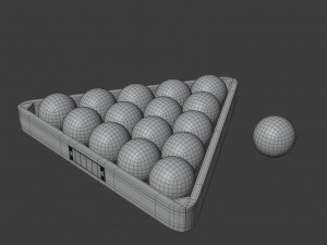 wood pool triangle and ball set Modelo 3D