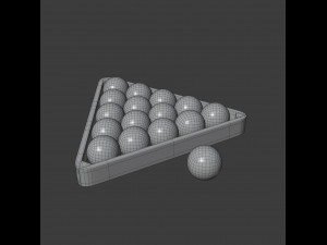 wood pool triangle and ball set Modelo 3D