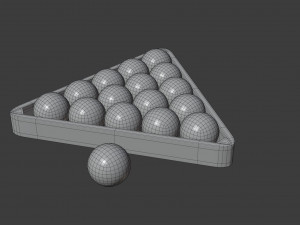 wood pool triangle and ball set Modelo 3D
