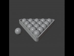 wood pool triangle and ball set Modelo 3D