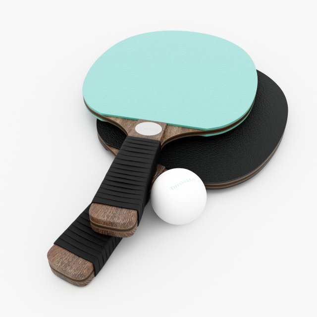 leather and walnut table tennis paddles 3D Model .c4d .max .obj .3ds .fbx .stl .blend 