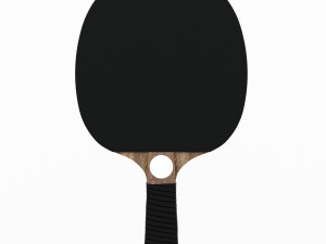 leather and walnut table tennis paddles 3D Model