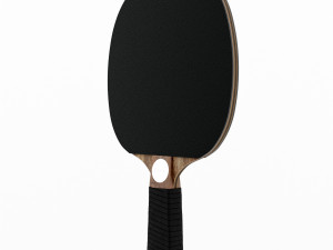 leather and walnut table tennis paddles 3D Model