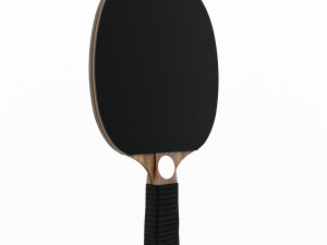 leather and walnut table tennis paddles 3D Model