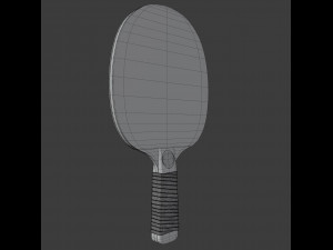 leather and walnut table tennis paddles 3D Model