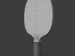leather and walnut table tennis paddles 3D Model
