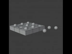 tic tac toe set 3D Model