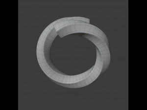 twisted spiral ring 3D Model