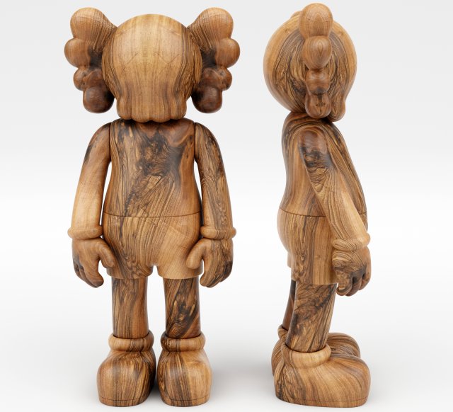 Kaws wood companion 3D Model .c4d .max .obj .3ds .fbx .stl .blend 