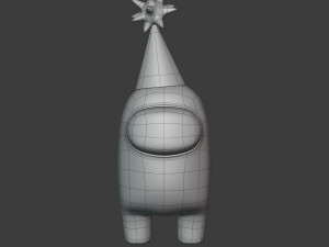 among us yellow party hat character 3D 模型