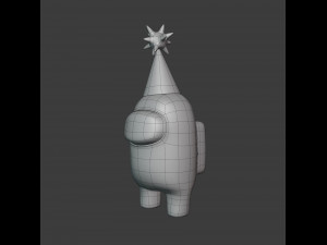 among us yellow party hat character 3D 模型