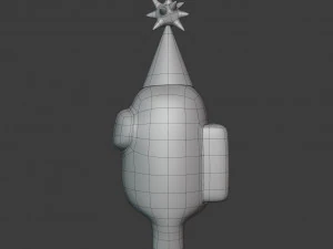 among us yellow party hat character 3D Model