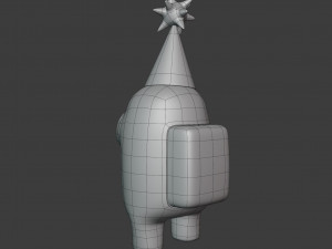among us yellow party hat character 3D 模型