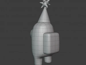 among us yellow party hat character 3D Model
