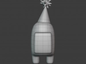 among us yellow party hat character 3D 模型