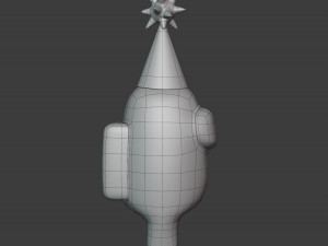 among us yellow party hat character 3D 模型