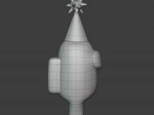 among us yellow party hat character 3D Model