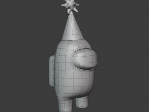 among us yellow party hat character 3D 模型