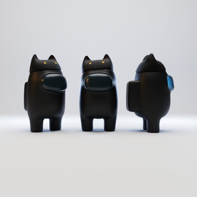 among us cat head hat character Model 3D .c4d .max .obj .3ds .fbx .stl .blend 
