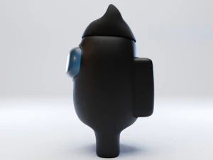 among us cat head hat character 3D Model