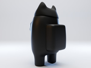 among us cat head hat character Model 3D