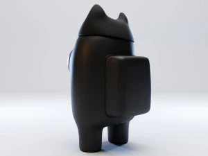 among us cat head hat character 3D Model