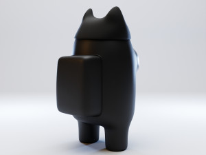 among us cat head hat character Model 3D