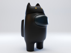 among us cat head hat character Model 3D