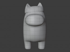 among us cat head hat character Model 3D