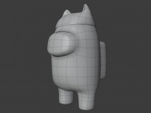 among us cat head hat character Model 3D