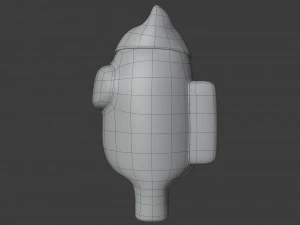 among us cat head hat character 3D Model
