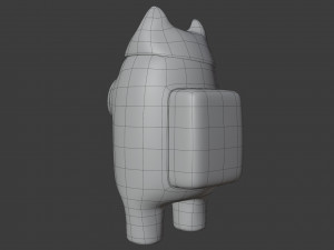 among us cat head hat character Model 3D