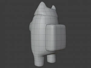 among us cat head hat character 3D Model