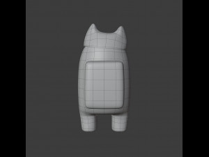 among us cat head hat character Model 3D