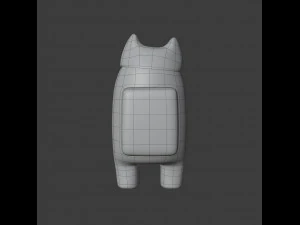 among us cat head hat character 3D Model