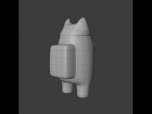 among us cat head hat character Model 3D