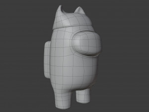 among us cat head hat character Model 3D