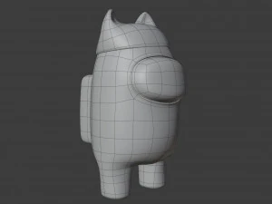 among us cat head hat character 3D Model