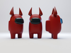 among us devil horns character 3D Model